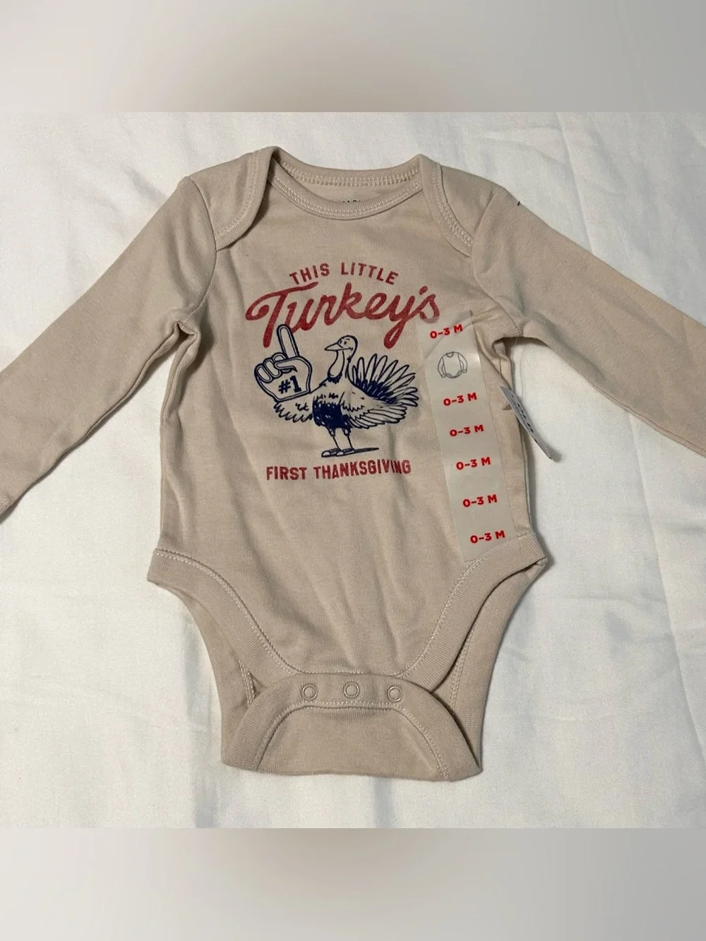 0-3 Month Red Baby Bodysuit Holiday Graphics Long Sleeve 5 Pieces NEW & Like New